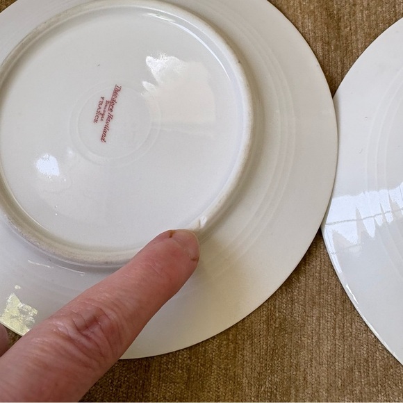 Thomas Haviland for Limoges Vintage Floral White Porcelain Dessert Plates (4) - Picture 5 of 5